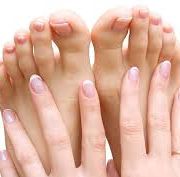 Paraffin dark knuckles pedicure
